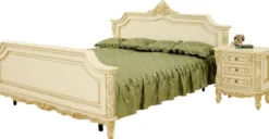 Casa Padrino Luxus Barock Doppelbett und 2 Nachtkommoden