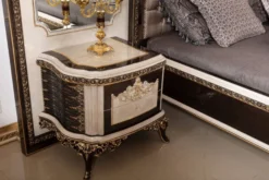 Casa Padrino Luxus Barock Doppelbett und 2 Nachtkommoden