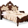 Casa Padrino Luxus Barock Doppelbett Braun / Gold - Barock Schlafzimmer Möbel
