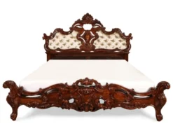 Casa Padrino Luxus Barock Doppelbett Braun / Gold - Barock Schlafzimmer Möbel