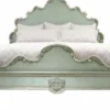 Casa Padrino Luxus Barock Doppelbett Antik Mintgrün - Prunkvolles Massivholz Bett mit Kopfteil - Schlafzimmer Möbel im Barockstil