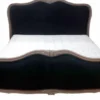 Casa Padrino Luxus Barock Doppelbett Schwarz / Antik Braun - Edles Massivholz Bett mit Kopfteil - Barock Schlafzimmer Möbel