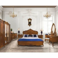 Casa Padrino Luxus Barock Doppelbett Braun - Handgefertigte Barockstil Schlafzimmer Möbel