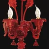 Casa Padrino Luxus Barock Doppel Wandleuchte Rot 25 x 25 x H. 48 cm - Prunkvolle Barockstil Murano Glas Wandlampe - Barock Leuchten - Luxus Qualität - Made in Italy