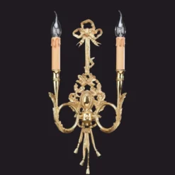 Casa Padrino Luxus Barock Doppel Wandleuchte Gold H. 50 cm - Made in Italy