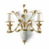 Casa Padrino Luxus Barock Doppel Wandleuchte Weiß / Gold 59 cm - Made in Italy