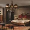 Casa Padrino Luxus Barock Doppelbett Bordeauxrot / Braun / Gold / Silber - Prunkvolles Massivholz Bett mit Swarovski Kristallglas - Barock Schlafzimmer Möbel - Luxus Qualität - Made in Italy