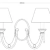 Casa Padrino Luxus Barock Doppel Wandleuchte Messing mit Patina / Beige / Gold 42 x 29 x H. 30 cm - Barockstil Messing Wandlampe mit Lampenschirmen - Barock Leuchten - Edel & Prunkvoll