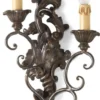 Casa Padrino Luxus Barock Doppel Wandleuchte Antik Grau H. 60 cm - Made in Italy