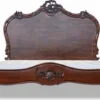 Casa Padrino Luxus Barock Doppelbett Dunkelbraun - Prunkvolles Massivholz Bett mit Kopfteil - Schlafzimmer Möbel im Barockstil