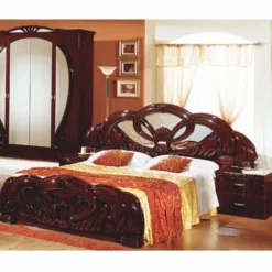Casa Padrino Luxus Barock Doppelbett Dunkelbraun 160 x 200 cm - Barock Möbel - Made in Italy