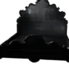Casa Padrino Luxus Barock Doppelbett Schwarz - Prunkvolles Massivholz Bett mit Kopfteil - Schlafzimmer Möbel im Barockstil - Edel & Prunkvoll
