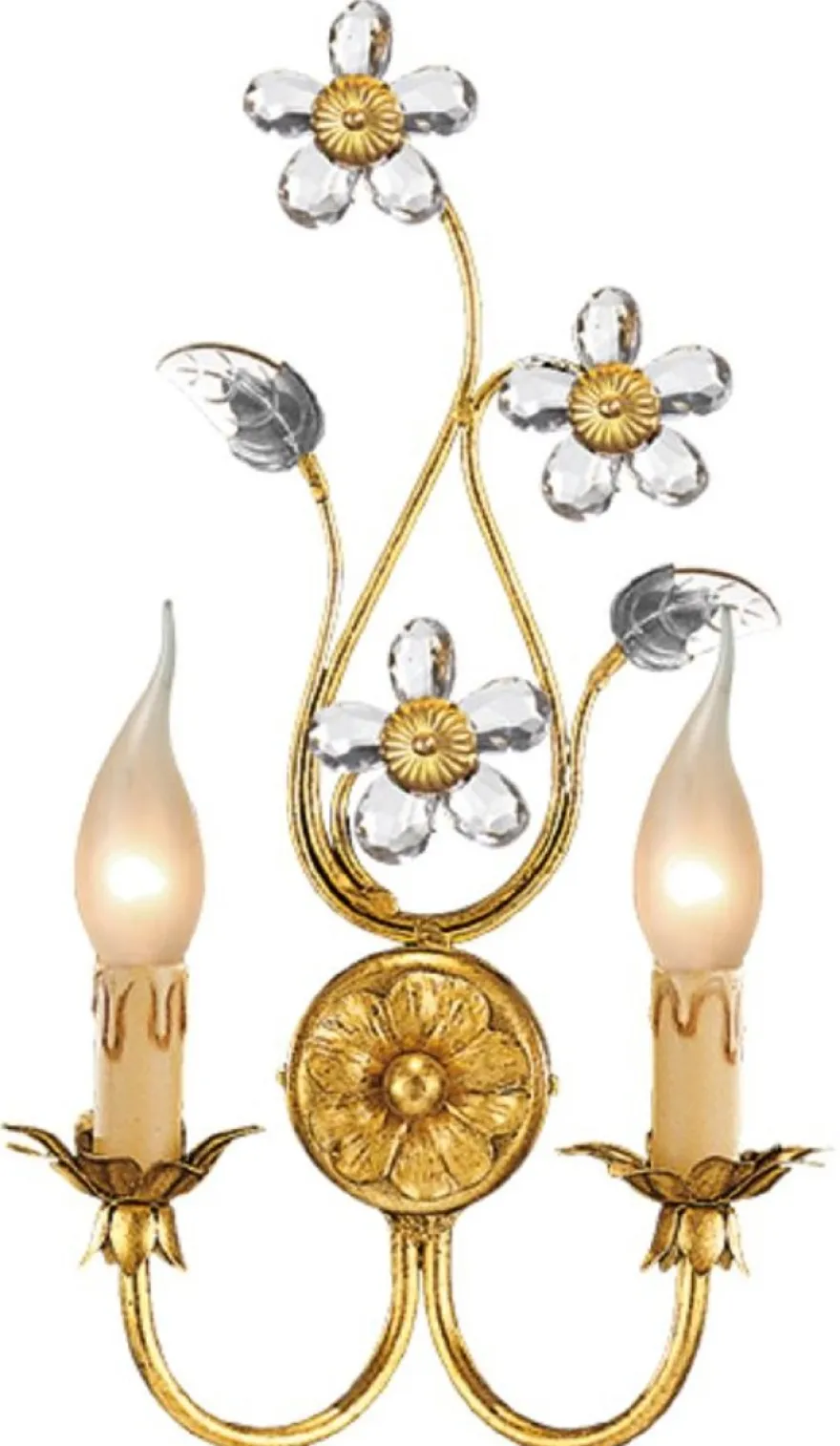 Casa Padrino Luxus Barock Doppel Wandleuchte Gold mit Patina 24 x 12 x H. 43 cm - Elegante Barockstil Wandlampe - Barock Leuchten - Luxus Qualität - Made in Italy
