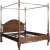 Casa Padrino Luxus Barock Doppelbett Dunkelbraun - Handgefertigtes Massivholz Bett - Schlafzimmer Möbel im Barockstil - Edel & Prunkvoll