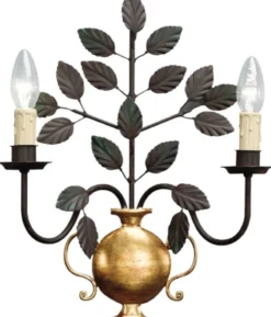 Casa Padrino Luxus Barock Doppel Wandleuchte Schwarz / Gold 33 x 14 x H. 40 cm - Elegante Kristall Wandlampe - Wohnzimmer Wandleuchte im Barockstil - Barock Leuchten - Luxus Qualität - Made in Italy
