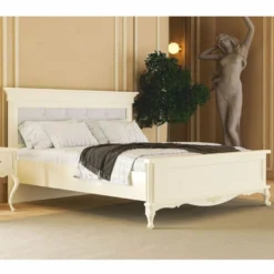 Casa Padrino Luxus Barock Doppelbett Creme - Prunkvolle Barockstil Schlafzimmer Möbel