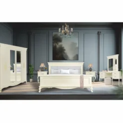 Casa Padrino Luxus Barock Doppelbett Creme - Prunkvolle Barockstil Schlafzimmer Möbel