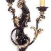 Casa Padrino Luxus Barock Doppel Wandleuchte Schwarz / Gold 23 x 19 x H. 55 cm - Prunkvolle Barockstil Wandlampe - Barock Leuchten - Luxus Qualität - Made in Italy