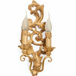 Casa Padrino Luxus Barock Doppel Wandleuchte Gold H. 39 cm - Made in Italy