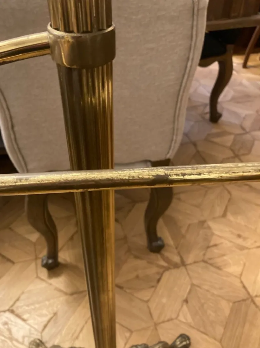 Casa Padrino Luxus Barock Dressboy Antik Gold / Braun 47 x 47 x H. 121 cm - Antik Stil Kleiderständer - Garderobenständer - Stummer Diener - Schlafzimmer Accessoires - Barock Möbel