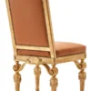 Casa Padrino Luxus Barock Echtleder Esszimmer Stuhl Braun / Naturfarben - Barock Möbel - Made in Italy