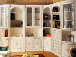 Casa Padrino Luxus Barock Eckschrank Weiß / Mehrfarbig / Gold - Barock Massivholz Wohnzimmer Schrank - Barock Wohnzimmer Möbel - Erstklassische Qualität - Made in Italy