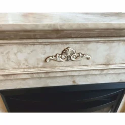 Casa Padrino Luxus Barock Elektrokamin mit Fernbedienung Creme 118 x 32 x H. 96,5 cm