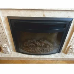 Casa Padrino Luxus Barock Elektrokamin mit Fernbedienung Creme 118 x 32 x H. 96,5 cm