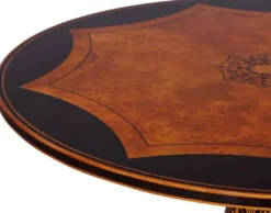 Casa Padrino Luxus Barock Esstisch Braun / Schwarz / Gold - Runder Massivholz Esszimmertisch im Barockstil - Barock Esszimmer Möbel - Luxus Esszimmer Möbel im Barockstil - Edel & Prunkvoll