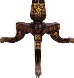 Casa Padrino Luxus Barock Esstisch Braun / Schwarz / Gold - Runder Massivholz Esszimmertisch im Barockstil - Barock Esszimmer Möbel - Luxus Esszimmer Möbel im Barockstil - Edel & Prunkvoll