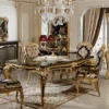 Casa Padrino Luxus Barock Esstisch Schwarz / Gold 220 cm