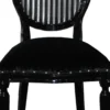 Casa Padrino Luxus Barock Esszimmer Set Medaillon Schwarz / Silber 50 x 52 x H. 99 cm - 4 handgefertigte Esszimmerstühle - Barock Esszimmermöbel