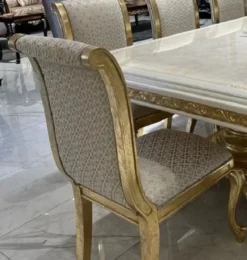 Casa Padrino Luxus Barock Esszimmer Set Creme / Weiß / Gold - 1 Riesiger Barock Esstisch & 14 Barock Esszimmerstühle - Barock Esszimmer Möbel - Luxus Möbel im Barockstil - Edel & Prunkvoll