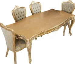 Casa Padrino Luxus Barock Esstisch Antik Gold - Rechteckiger Barockstil Küchentisch - Luxus Esszimmer Möbel im Barockstil - Barock Esszimmer Möbel - Barock Einrichtung