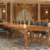Casa Padrino Luxus Barock Esstisch Braun / Gold - Verschiedene Größen - Prunkvoller Massivholz Esszimmertisch - Hotel Restaurant Schloss Möbel - Luxus Qualität - Made in Italy