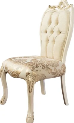 Casa Padrino Luxus Barock Esszimmer Stuhl 6er Set Weiß / Gold - Prunkvolle Barockstil Küchen Stühle - Luxus Esszimmer Möbel im Barockstil - Barock Esszimmer Möbel - Barockstil Möbel