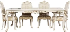Casa Padrino Luxus Barock Esszimmer Stuhl 6er Set Weiß / Gold - Prunkvolle Barockstil Küchen Stühle - Luxus Esszimmer Möbel im Barockstil - Barock Esszimmer Möbel - Barockstil Möbel