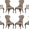 Casa Padrino Luxus Barock Esszimmerstuhl 8er Set Mehrfarbig / Grau / Dunkelbraun - Prunkvolle Esszimmerstühle im Barockstil - Barock Esszimmer Möbel - Luxus Esszimmer Möbel im Barockstil