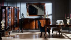 Casa Padrino Luxus Barock Esszimmerstuhl 8er Set Mehrfarbig / Grau / Dunkelbraun - Prunkvolle Esszimmerstühle im Barockstil - Barock Esszimmer Möbel - Luxus Esszimmer Möbel im Barockstil
