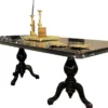 Casa Padrino Luxus Barock Esstisch Schwarz / Antik Gold 225 x 115 x H. 80 cm - Edler Esszimmertisch - Hochwertige Esszimmer Möbel im Barockstil