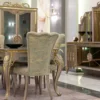 Casa Padrino Luxus Barock Esszimmer Set Grün / Gold / Grau - 1 Esstisch & 6 Esszimmerstühle - Prunkvolle Esszimmermöbel im Barockstil - Luxus Qualität