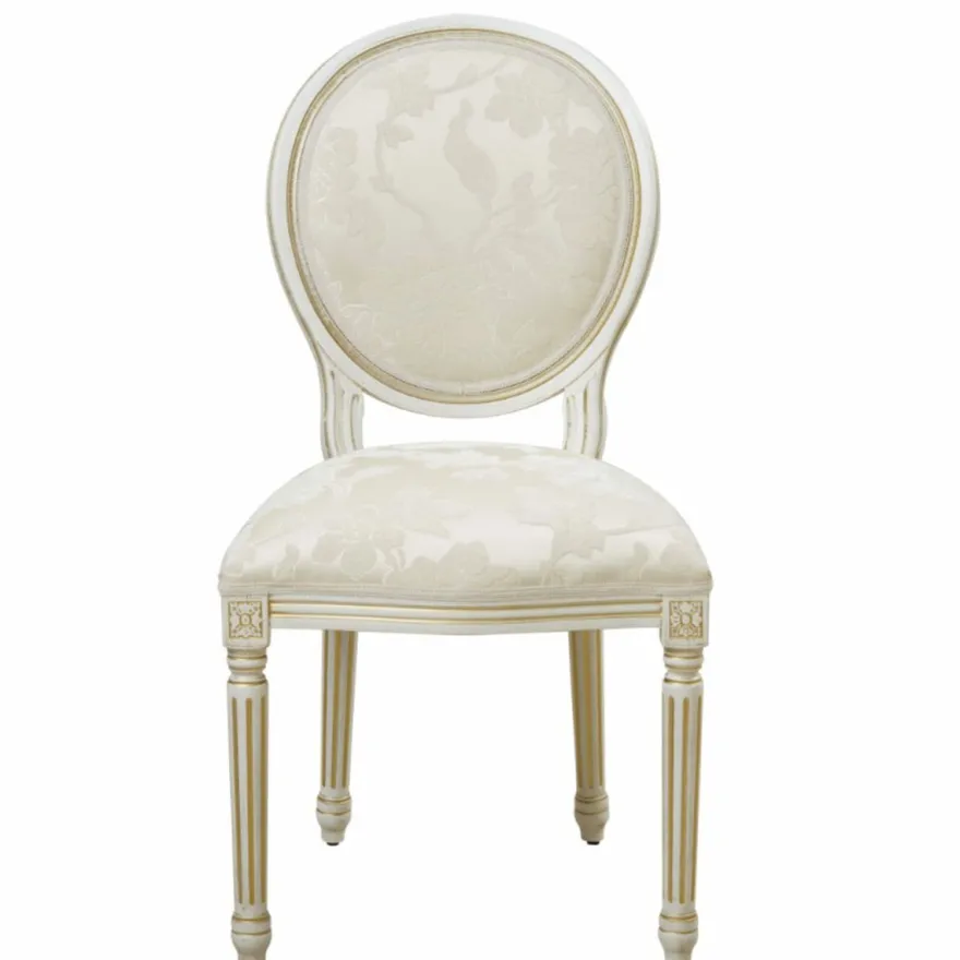 Casa Padrino Luxus Barock Esszimmer Stuhl Weiß / Gold H. 98 cm - Barock Möbel