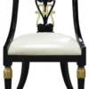 Casa Padrino Luxus Barock Esszimmerstuhl Schwarz / Gold / Weiß 53 x 58 x H. 89 cm - Barock Esszimmermöbel