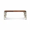Casa Padrino Luxus Barock Esstisch Braun / Silber 203 cm - Made in Italy