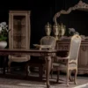 Casa Padrino Luxus Barock Esstisch Braun - Prunkvoller Massivholz Esszimmertisch im Barockstil - Barock Esszimmer Möbel