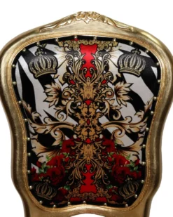 Casa Padrino Luxus Barock Esszimmer Stuhl Pompöös von Harald Glööckler Schwarz / Weiß / Rot / Gold 50 x 60 x 104 cm