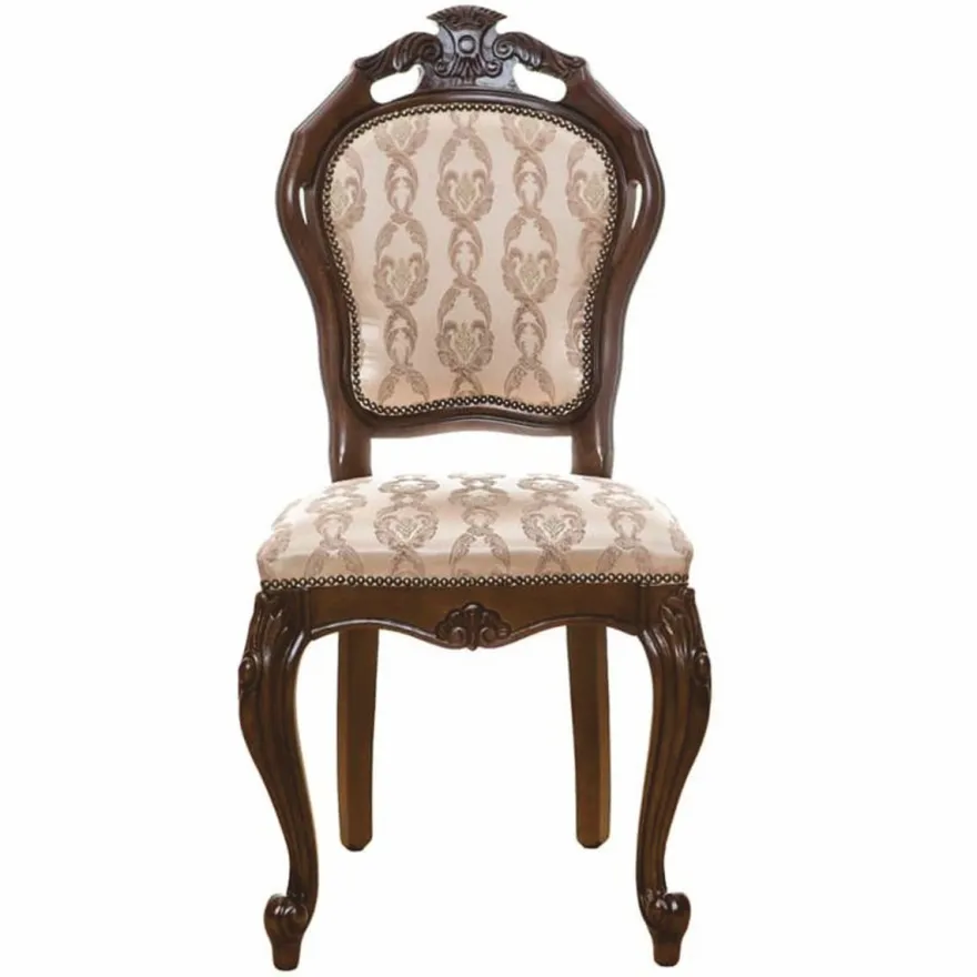 Casa Padrino Luxus Barock Esszimmer Stuhl Beige / Dunkelbraun H. 107 cm - Barock Möbel