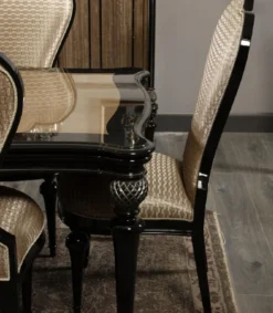 Casa Padrino Luxus Barock Esszimmer Stuhl Gold / Schwarz H. 120 cm - Barock Esszimmer Möbel