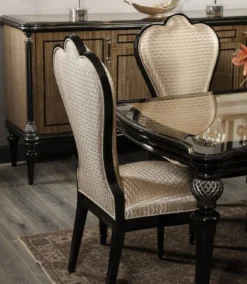 Casa Padrino Luxus Barock Esszimmer Stuhl Gold / Schwarz H. 120 cm - Barock Esszimmer Möbel