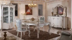 Casa Padrino Luxus Barock Esszimmer Set Grün / Silber / Weiß